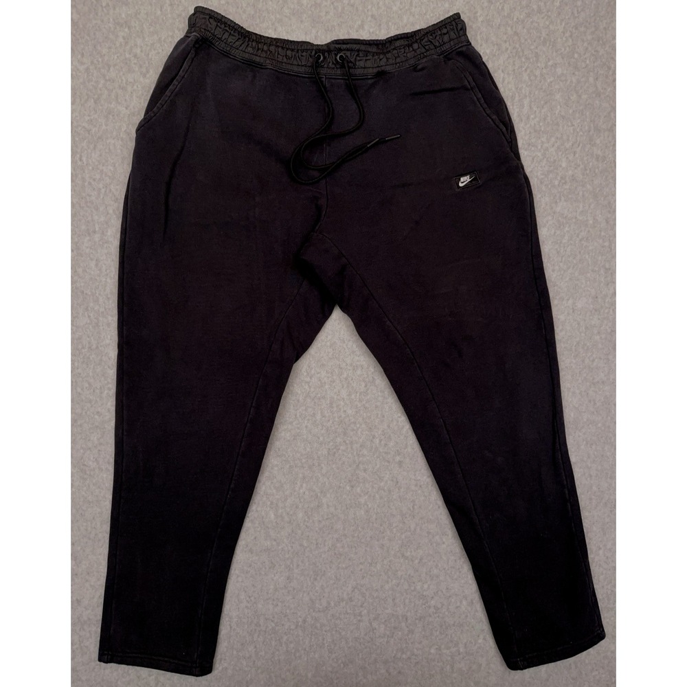 Nike Tech Fleece Jogger Pants Men's XL Black Drawstring Tapered Faded‎ 835864